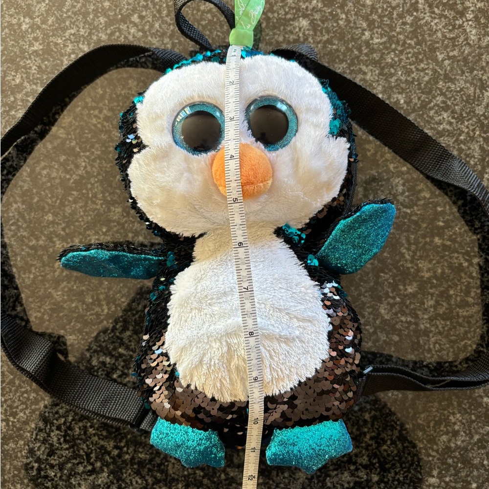 EUC TY Beanie Boo Penguin backpack purse - Picture 7 of 11